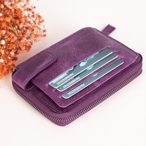 Billetera de cuero personalizada, billetera con tarjetero, billetera con grabado, billetera de cuero con ranuras para tarjetas personalizadas, billetera para mujer/hombre, la mejor billetera para regalar