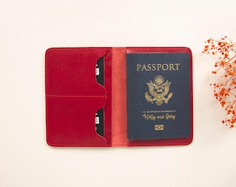 Funda de cuero personalizada para pasaporte, billetera de cuero para pasaporte, funda y soporte para pasaporte personalizado para viajes, billetera de viaje