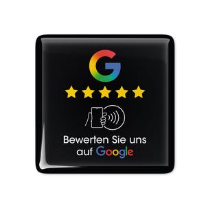 Google Rating NFC Sticker Button Plate Patch 3D Doming Black Collect Reviews Epoxy Resin Feedback QR Code Marketing Business