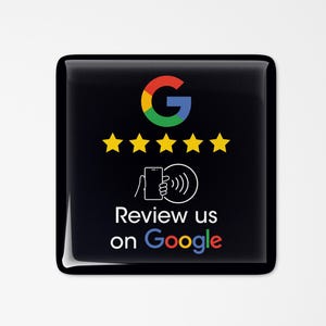 Google 評価レビュー NFC ステッカー ボタン カウンター ウィンドウ テーブル 3D ドーミング ブラック