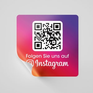 Instagram Aufkleber mit QR-Code Sticker Business Button Tresen Fenster Tisch 7,5 cm Review