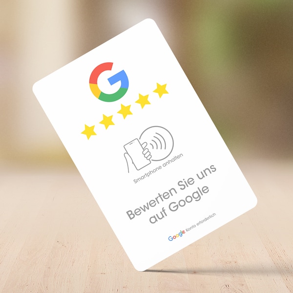 NFC Karte Google Bewertung Review Plastikkarte Tap Bewertungen sammeln Visitenkarte Karte Karten Kreditkarte