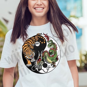 Tiger and Dragon Yin Yang ready to print Digital File & Sublimation Design Svg , png , pdf  by WiiishStudio