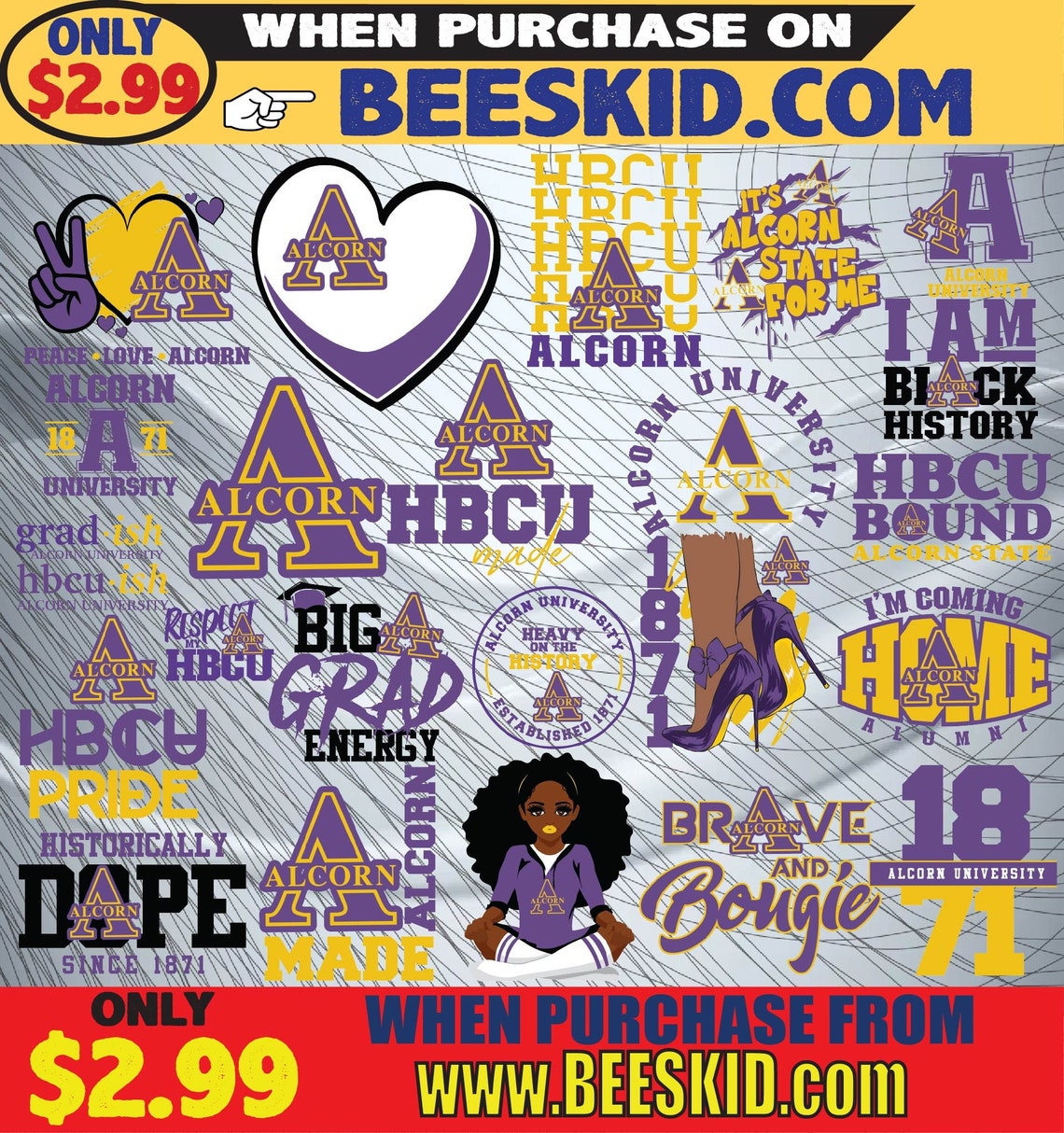 Alcorn State University Svg HBCU Svg Collections HBCU Svg Etsy