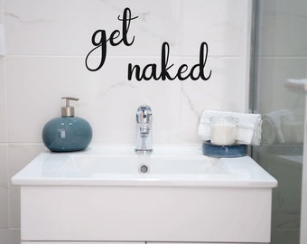 Get Naked Acrylic Wall Letters for a Modern Bathroom Decor , Bathroom sign, Home decor, Acrylic wall sign, Acrylic Wall Decor