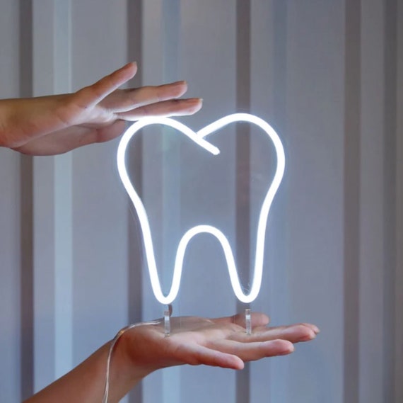 Tooth Neon Sign White Tooth LED Neon Medicine LED Light Dentist