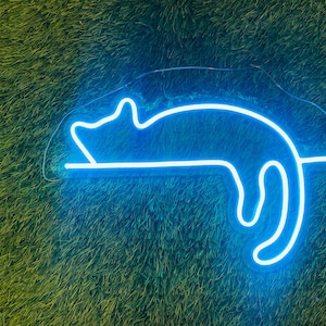 cat neon sign art decor Neon light wall art signs cute cat decor, gift LED Neon Lights, cat Wall custom neon, Desk light, neon sign anime