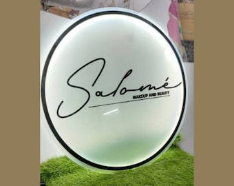 Custom Backlit Acrylic Sign | Acrylic Logo Sign | LED Business Sign | Salon Decor Sign | Backlit Logo Sign |Custom shape LED Logo Sign