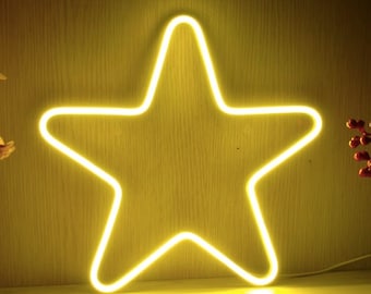 Étoile de Noël LED néon, étoile de Noël, Star Space Kid Room Flex Silicone LED Neon Sign, décoration étoile LED néons