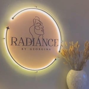 3D Acrylic Salon Sign, Round Business Logo Sign, Custom Backlit Sign, Light up Spa Sign, LED Neon Acrylic Wall Signage, Neon Mirror Sign