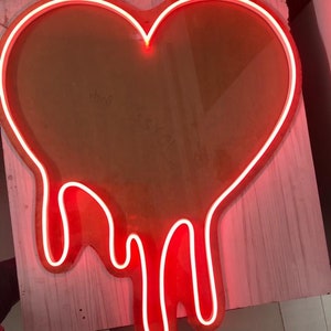 Bleeding Heart Neon Sign Melting Heart Neon Sign Custom Heart Neon Light Neon Sign For Bedroom Living Room image 8