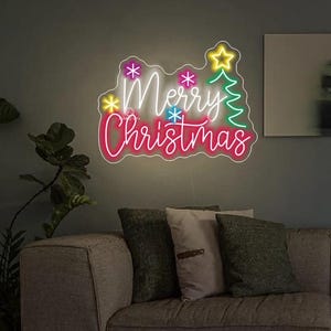 Merry Christmas Neon Sign, Led Christmas Lights, Christmas Wall Decor, Christmas Party Decoration, Xmas Gifts, Christmas Gift, Holiday Decor