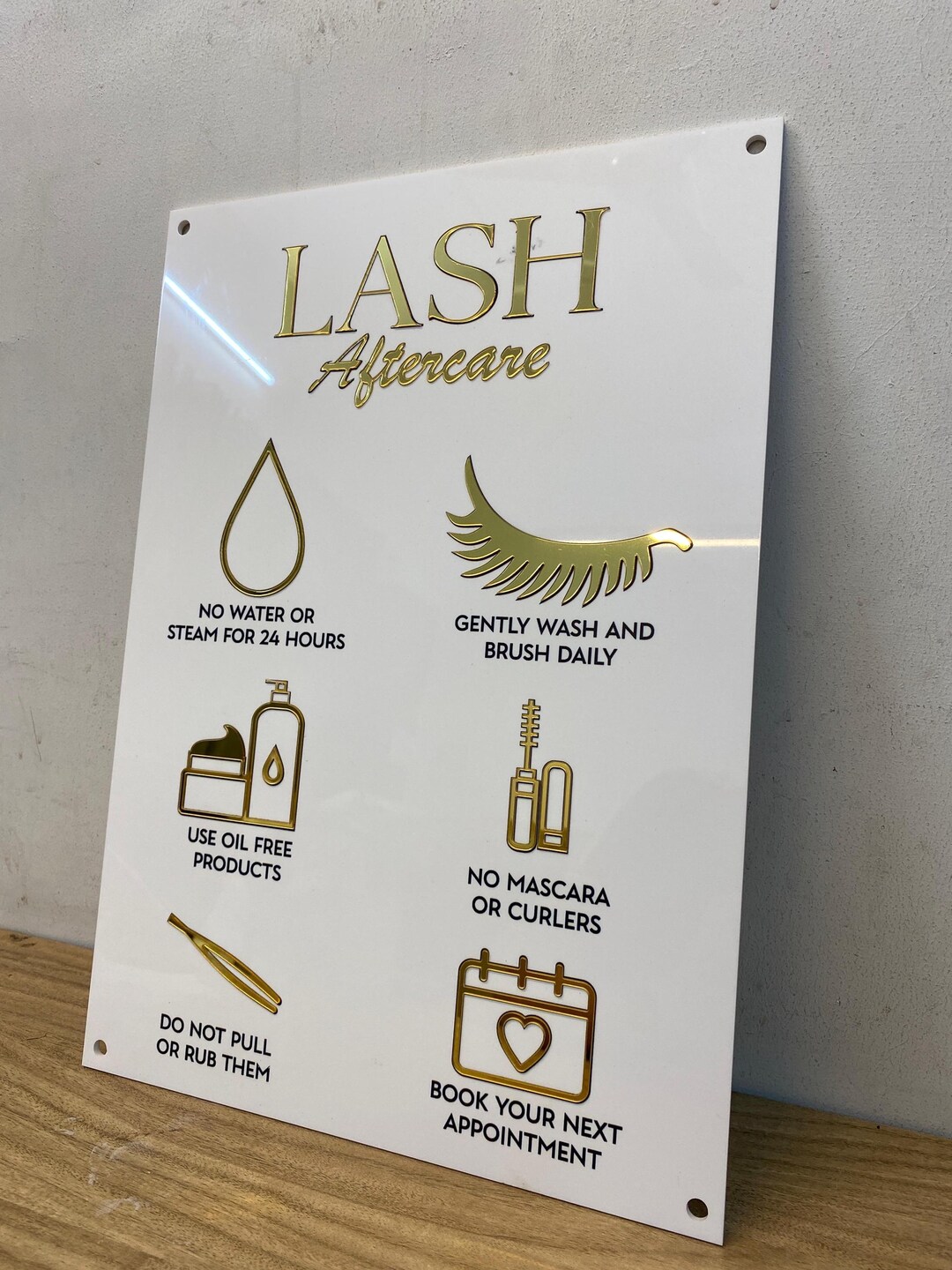 Lash Aftercare Advice Sign A3 Size | Salon Sign | Aesthetics Aftercare ...