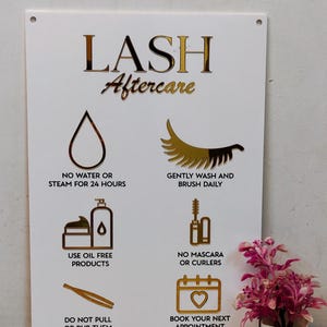Adviesbord wimpernazorg | Acrylbord | Salonbord | Bord esthetiek nazorg | Wimperverzorging | Acryl wimperbord | Nazorg wimperbord