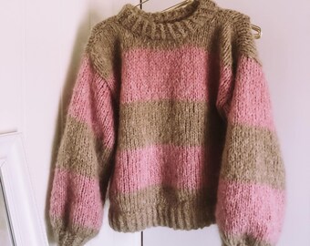 KNITTING PATTERN: Oversized Alpaca/Mohair Sweater (English)