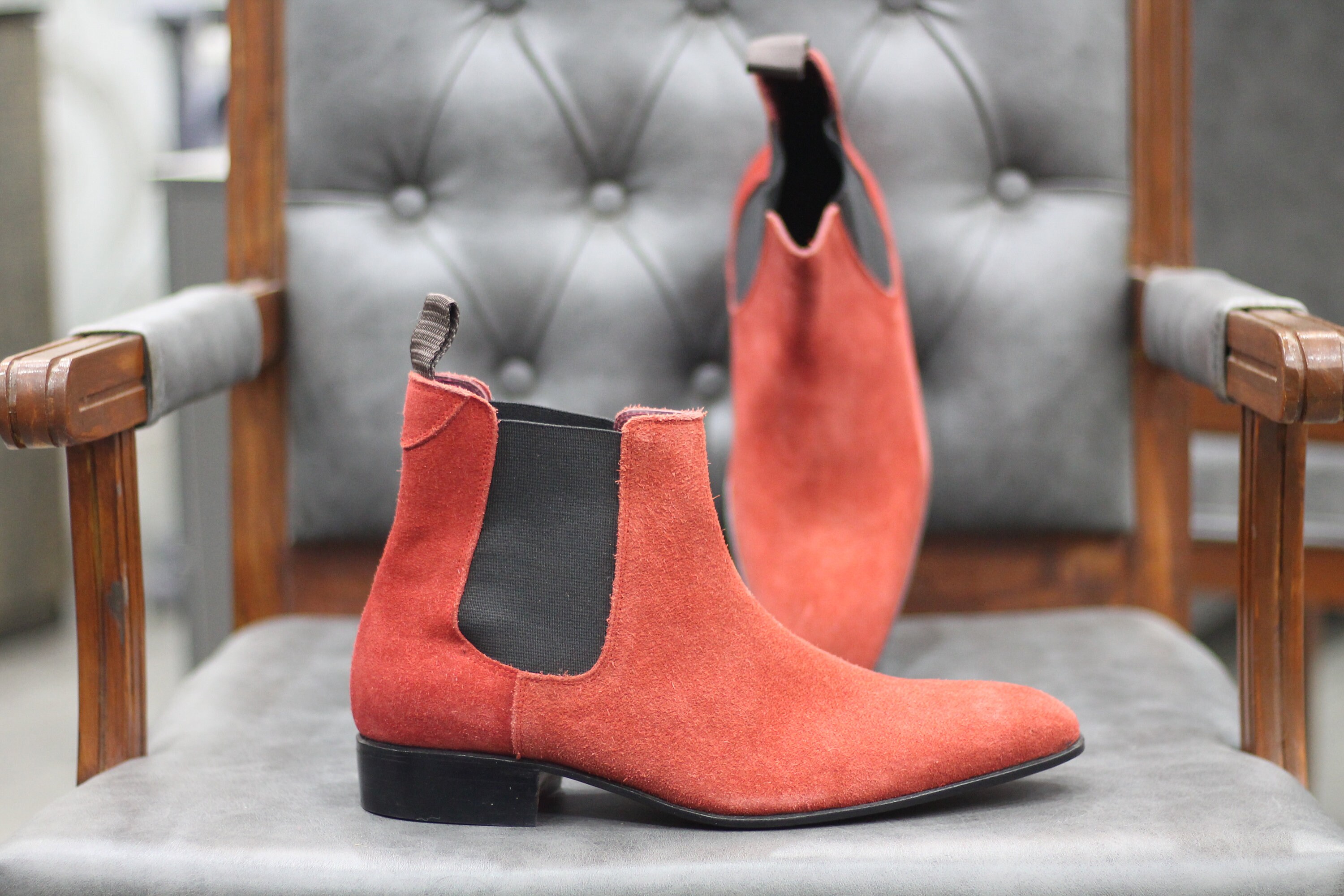 Handmade Genuine Suede Leather Chelsea Boots for