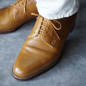 Schoenen Herenschoenen Oxfords & Wingtips Handgemaakte echt lederen patina gearceerde Oxford Wingtip schoenen voor mannen 