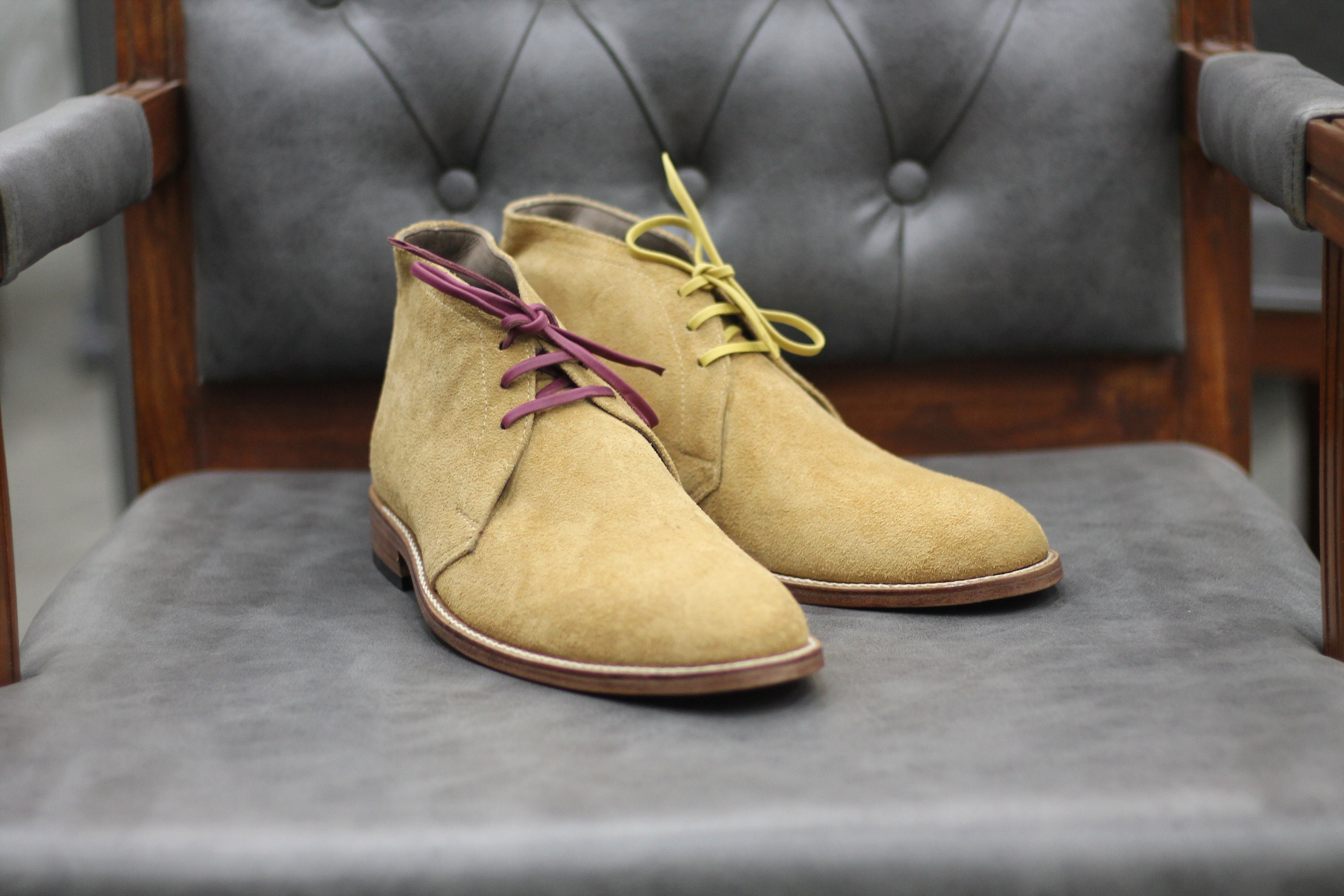 Handmade Genuine Suede Leather Chukka Boots for Men's - Etsy