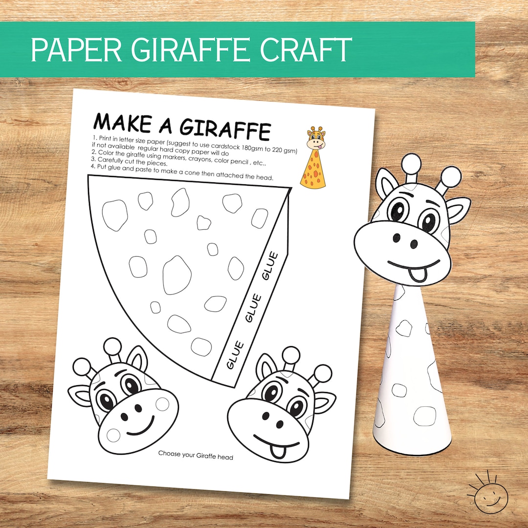 Giraffe Paper Craft Kids Activity, Make a Giraffe Paper Craft