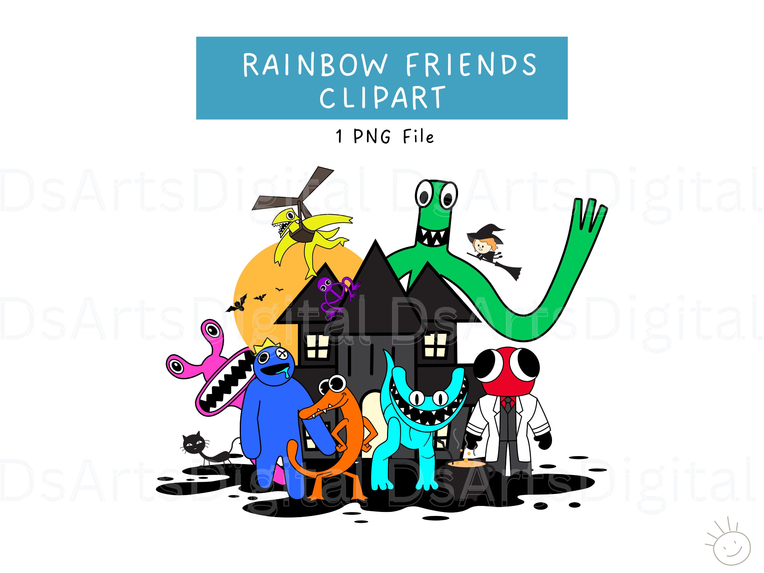 Rainbow Friends PNG Suitable for T-shirt Design Sublimation 