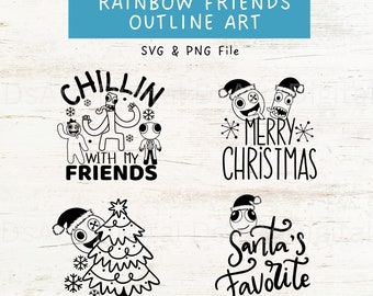 Red Rainbow Friends Outline Svg, Red Rainbow Svg, Rainbow F