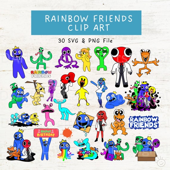 Rainbow Friends SVG, Rainbow Friends all character bundle, Rainbow friends  roblox clipart, Rainbow friends cricut