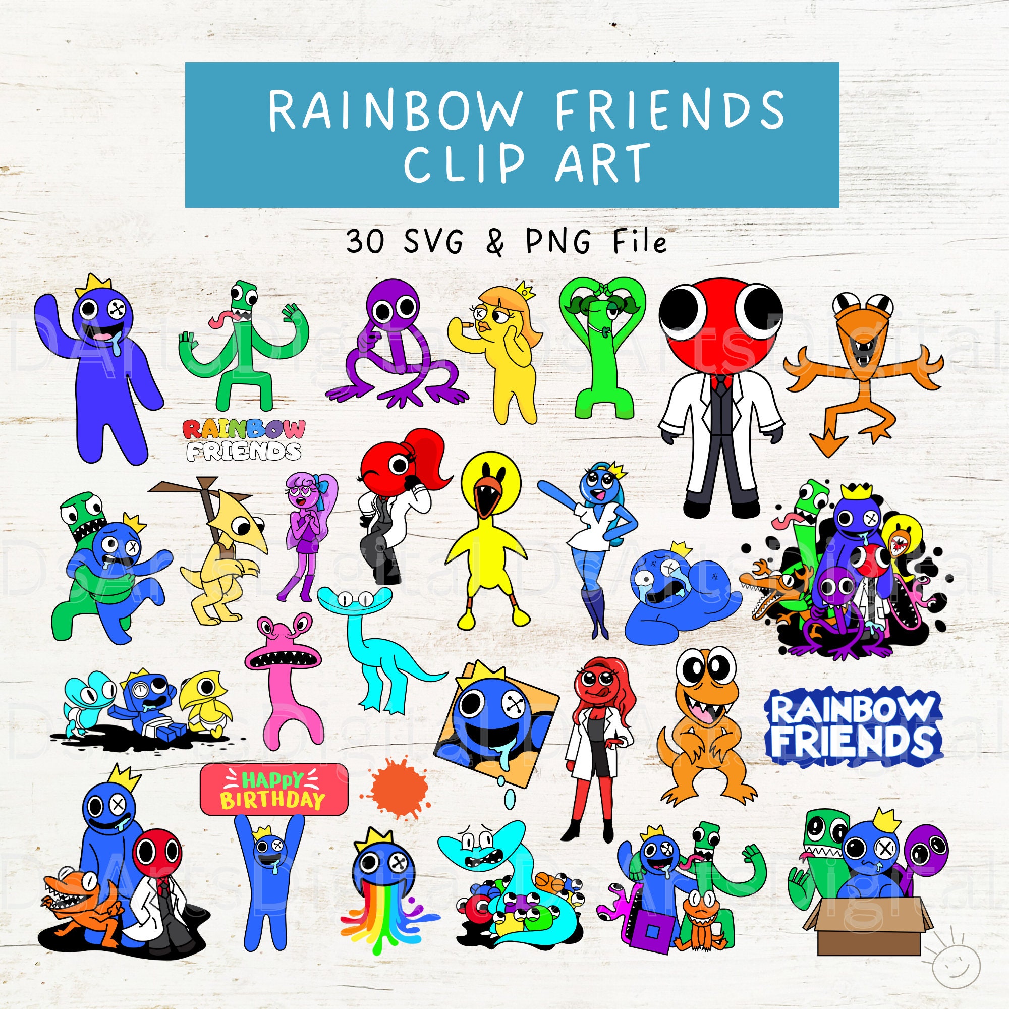 Rainbow Friend Birthday Boy PNG, JPG