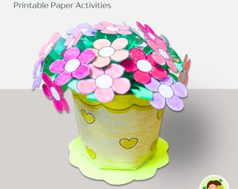 Easy Paper Flower Craft Template: DIY Printable (PDF)