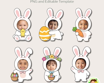 Paashaas gezicht toevoegen, prikborddecoratie, paasknutsel, canvas bewerken,