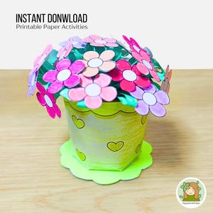 Einfache Papierblume Handwerk Vorlage, DIY Papierblume druckbare, Papier Handwerk druckbare, Montessori Papiercraft