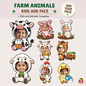 Farm Animals Add Face Activity, Farm Bulletin Board Decor, Animal Photo Display, Preschool Learning