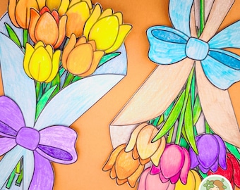 Make a Tulip Bouquet Paper Craft: Easy and Fun Printable Paper Activity for Kids