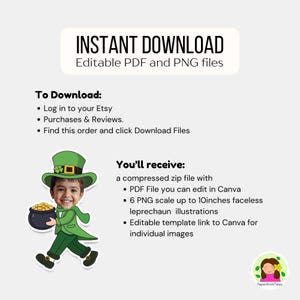 St. Patrick's Day Leprechaun Add Face Activity, Bulletin Board Decor (Canva Edit, PDF) image 6