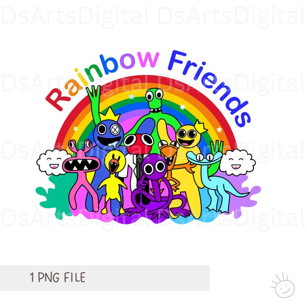 Rainbow Friends PNG suitable for t-shirt design, sublimation, and crafts