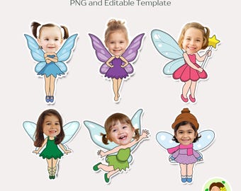 Fairy Kids add your face,  Bulletin Board decor, Creative activity for kids