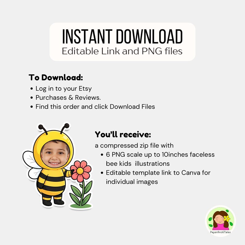 Bee Kids Add Face, Cut and Paste for Kids, Bulletin Board Decor, Canva ...