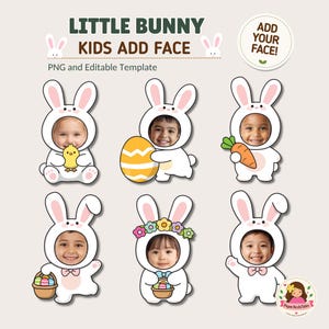 Easter Bunny Add Face, Bulletin Board Decor, Easter Craft, Canva Edit,