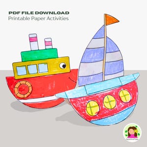 Paper Craft-sjabloon schommelboot: afdrukbare activiteit voor kinderen (pdf)