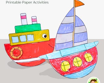Rocking Boat Paper Craft Template: Kids Printable Activity (PDF)