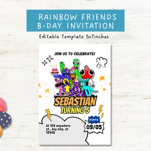 Roblox Rainbow Friends Birthday Invitation - oscarsitosroom, awsome price  6.00$