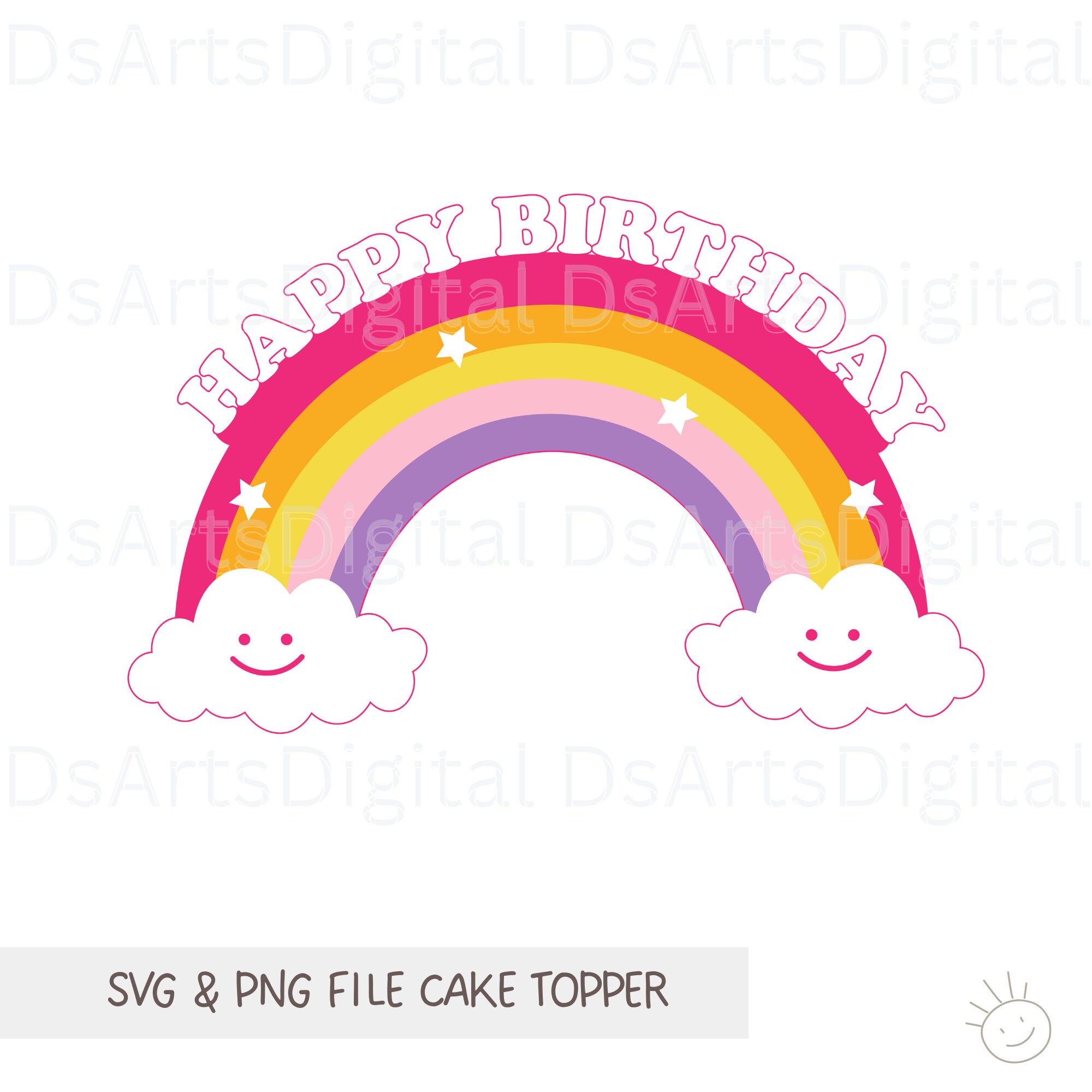 Rainbow Cake Topper Rainbow Birthday Rainbow SVG Cricut Or PDF rainbow-cake-topper-rainbow-birthday-rainbow-svg-cricut-or-pdf
