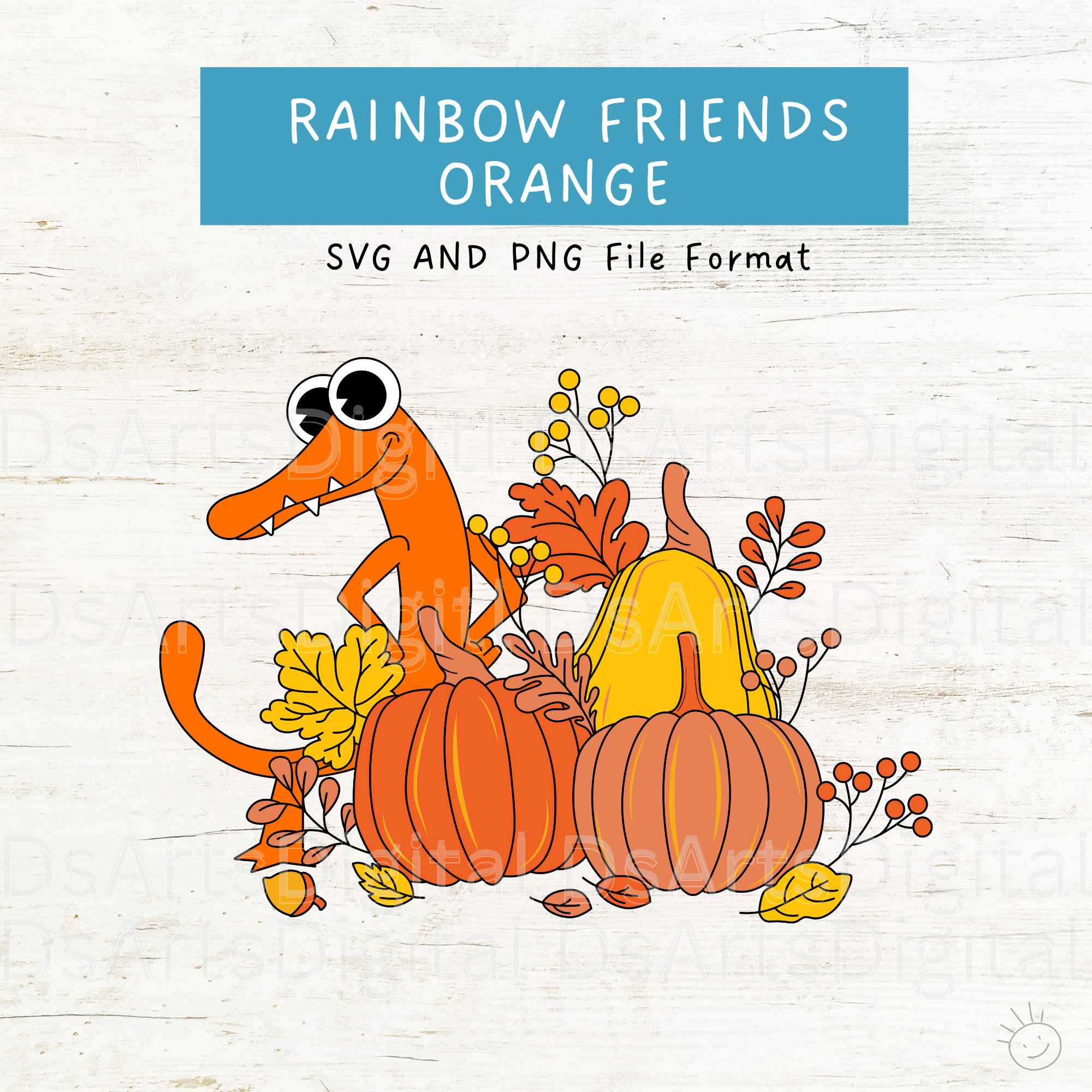 Green Rainbow Friends SVG Orange Rainbow Friends PNG