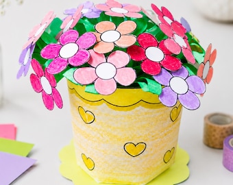 Plantilla fácil para hacer flores de papel: Imprimible (PDF)