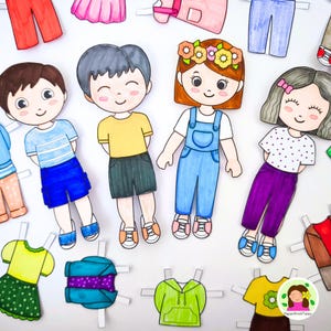 Easy Paper Doll Craft for Kids, Printable Coloring & Craft Activity, Pretend Play