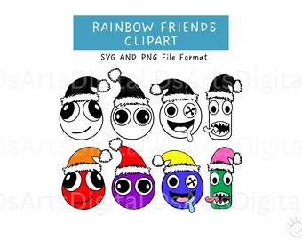 Rainbow Friends PNG Suitable for T-shirt Design Sublimation 