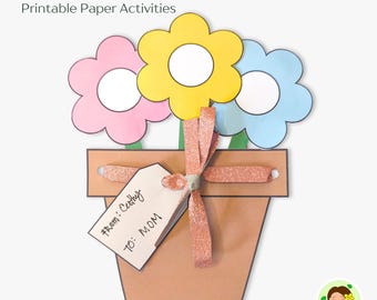 Printable Mother’s Day Flower Craft – Kids Activity & DIY Gift for Mom (Digital Download)