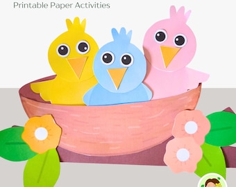 DIY Paper Bird's Nest Craft Template: Printable Activity (PDF)