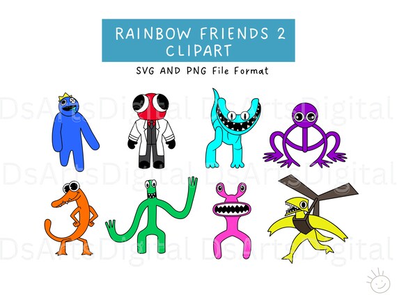 Rainbow Friends Characters PNG Bundle Roblox Inspired Digital