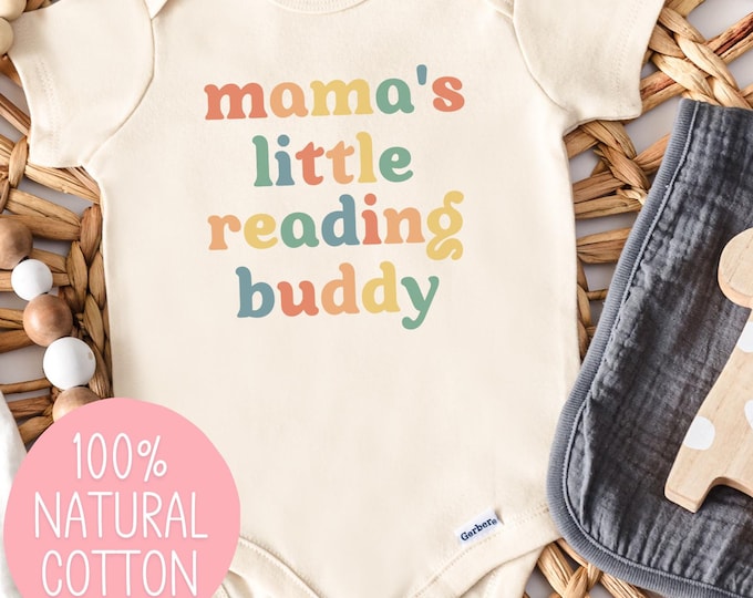 Mama's Reading Buddy Onesies®, Book Lover Baby Bodysuit, Bookworm Baby Romper, Future Reader Shirt, Bookish Baby Shower Gift for Reader