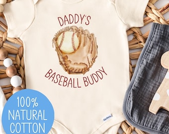 Daddy's Baseball Buddy Onesie®, Baseball Baby Bodysuit, Baseball Buddy Romper, Game Day Baseball Onesie, Baby Shower Gift for Baseball Fan